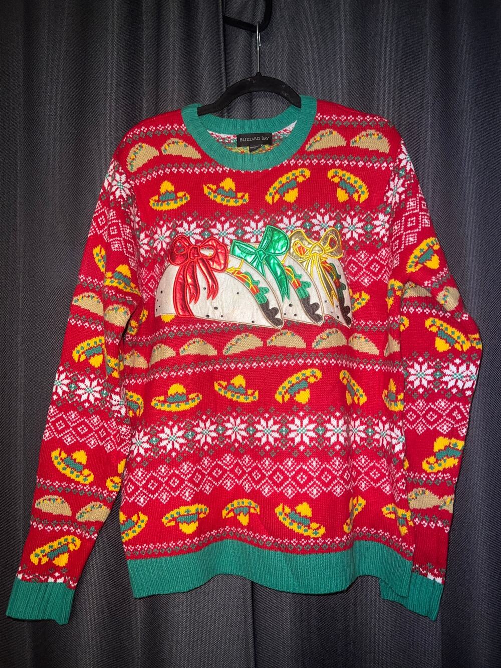 Ugly Christmas Sweater Xmas Size Large Taco